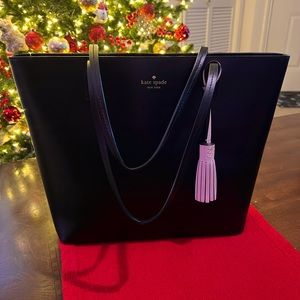 Kate Spade Karla Tassel Black Leather Tote